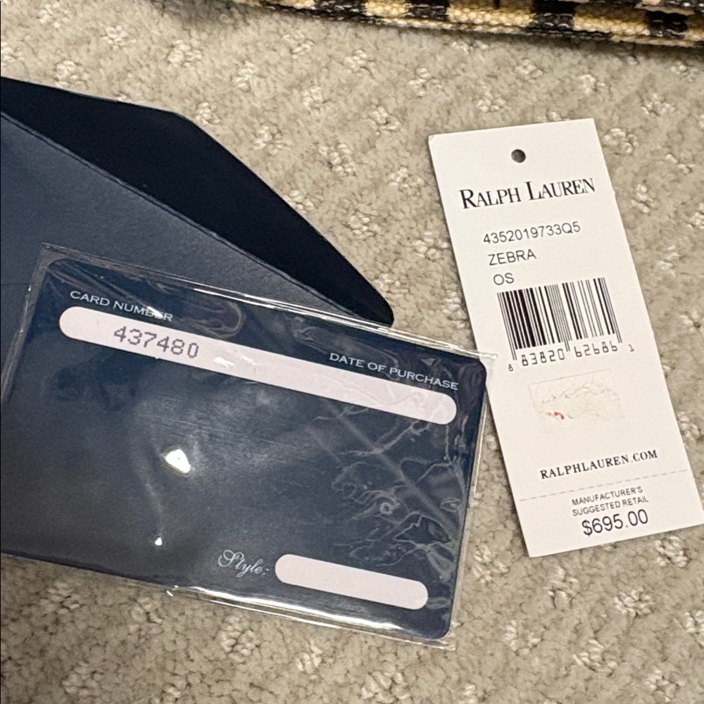 Ralph Lauren Leather-Accent Zebra Print Tote Bag - Black & Cream - Picture 10 of 11